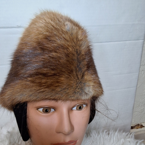 Vintage Muskrat Mid Century Ear Flap Unisex Fur Winter Hat main image 13